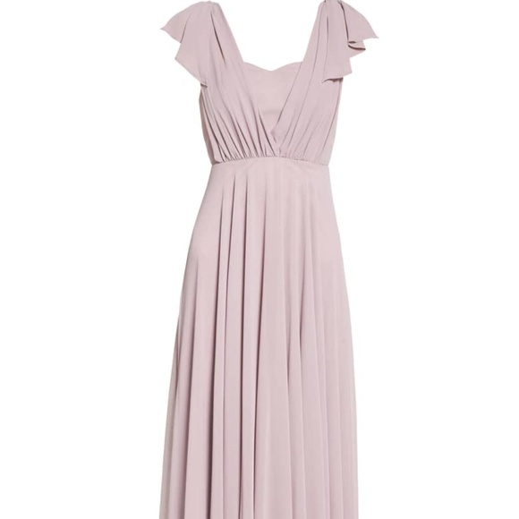 flutter sleeve chiffon dress